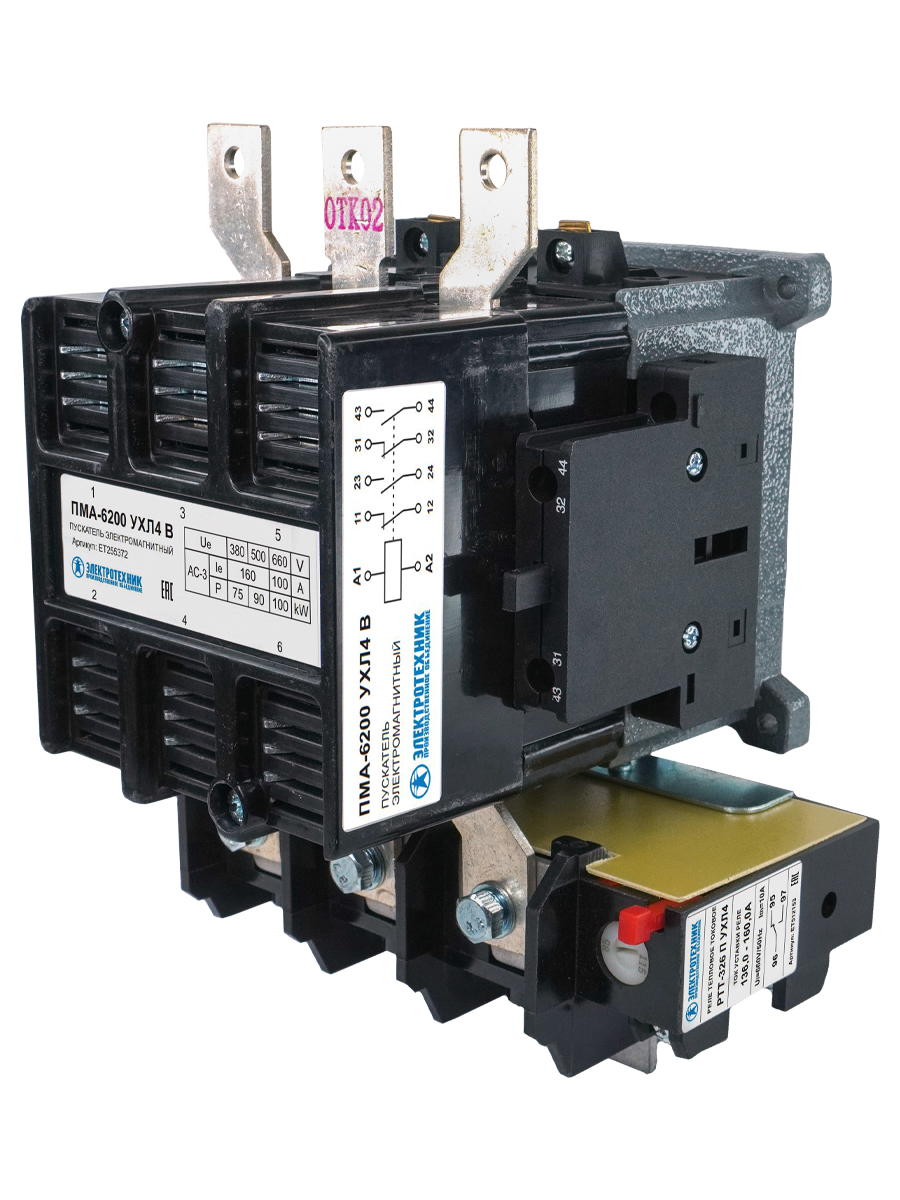 ПМА-6200 УХЛ4 В, 380В, 2з+2р, 160А, нереверсивный, с реле РТТ-326 136-160А, IP00  (ЭТ)