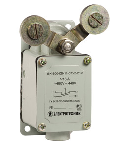 ВК-200-БВ-11-67У2-25, V-обр.рычаг, без сальника,ход вправо и влево,б/cамовозвр.,ступень2,IP67 (ЭТ)