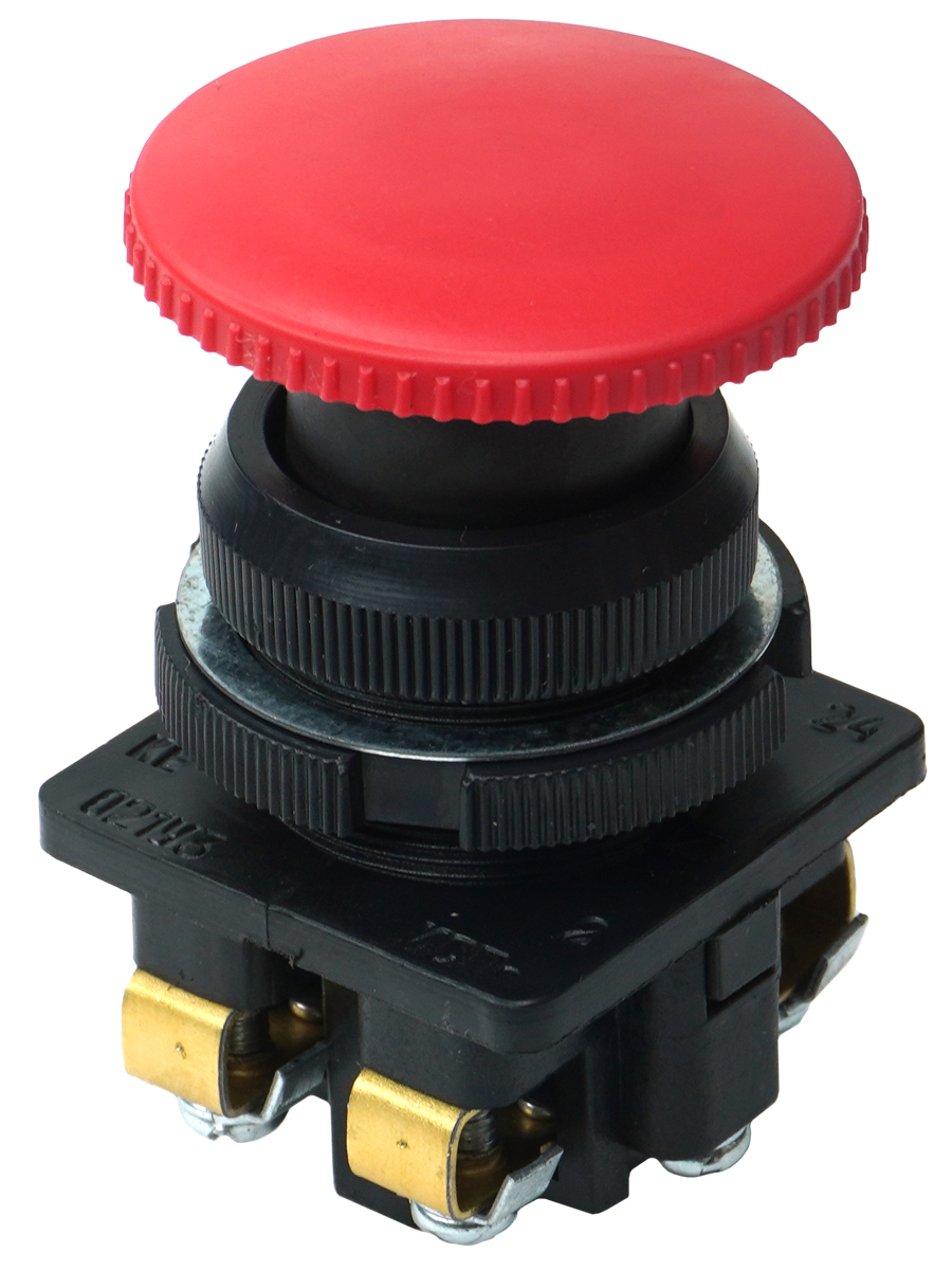 КЕ-021/2, красный, 1з+1р, гриб без фиксации, IP40, 10А, 660В  (ЭТ)