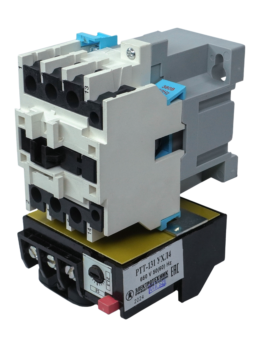 ПМ12-025200 УХЛ4 В, 380В, 1з, 25А, нереверсивный, с реле РТТ-131 21,2-28,7А, IP00  (ЭТ)(Китай)