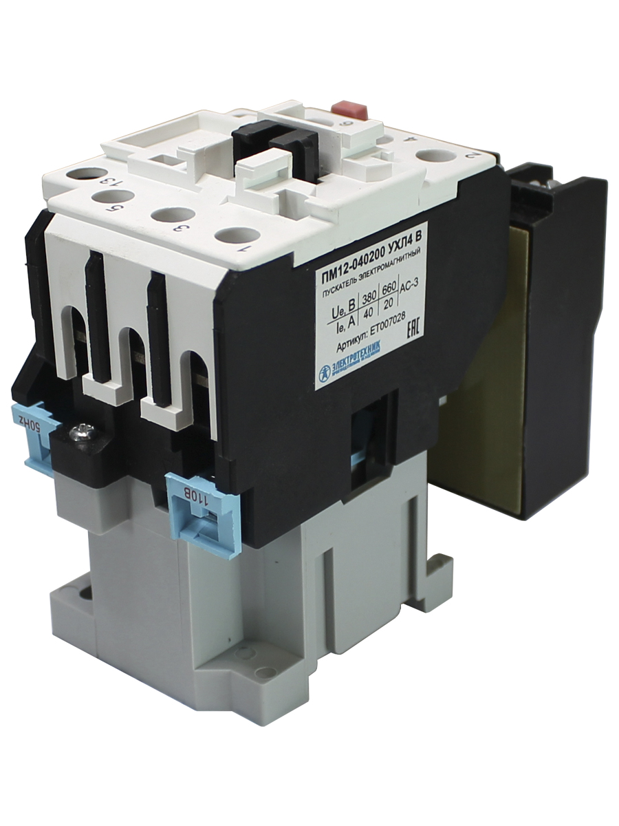 ПМ12-040200 УХЛ4 В, 110В, 1з, 40А, нереверсивный, с реле РТТ-121 28,0-40,0А, IP00  (ЭТ)(Китай)