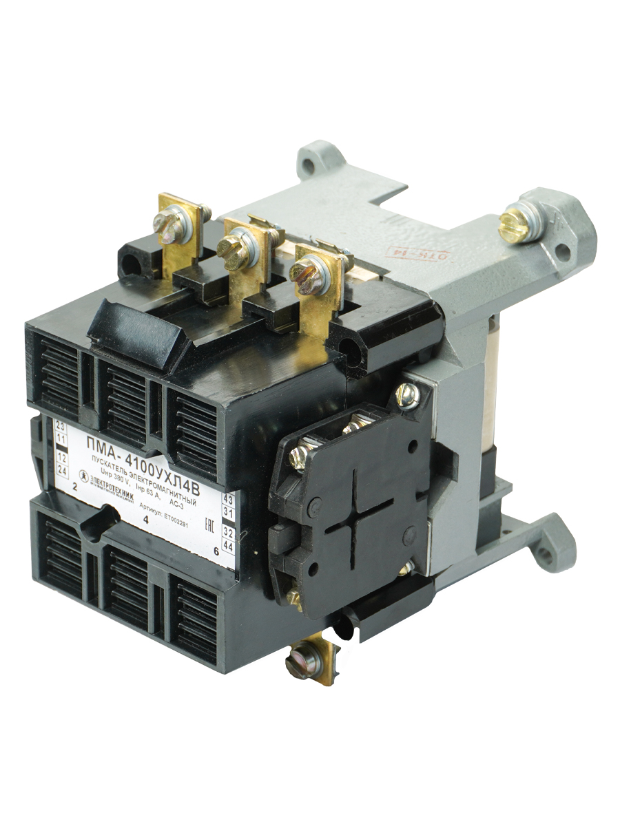 ПМА-4100 УХЛ4 В, 380В, 2з+2р, 63А, нереверсивный, без реле, IP00  (ЭТ)