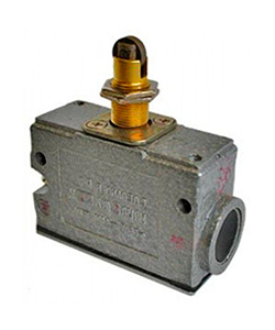 МП 1205 УХЛ3 исп.01, IP40, толкатель с продольным расположением ролика, фронтальный, гайки 