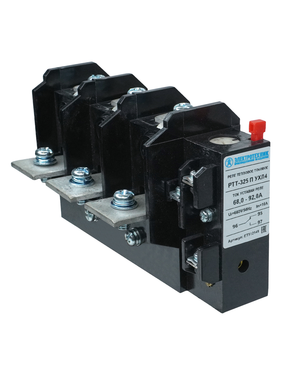 РТТ-325 П УХЛ4,  80А, 68,0 - 92,0А, 660В/50Гц, 1з+1р, ручной возврат, IP00  (ЭТ)
