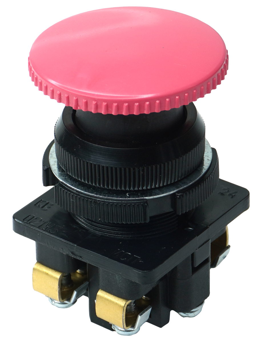 КЕ-021/1, красный, 2з, гриб без фиксации, IP40, 10А, 660В  (ЭТ)