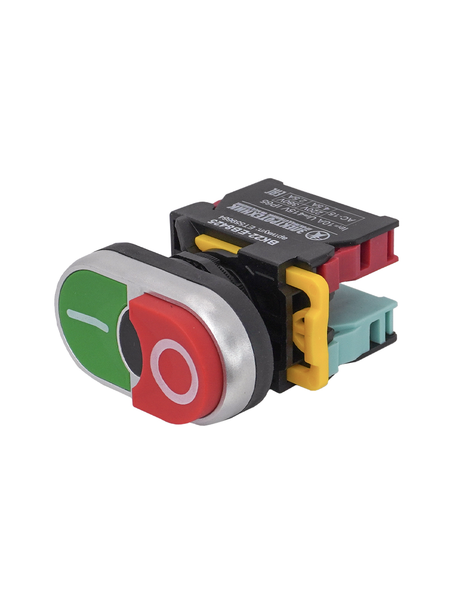 ВК22-EB8425-65У1, сдвоенный, зелёный/красный, 1НО+1НЗ, с символами "I-O", IP65  (ЭТ)
