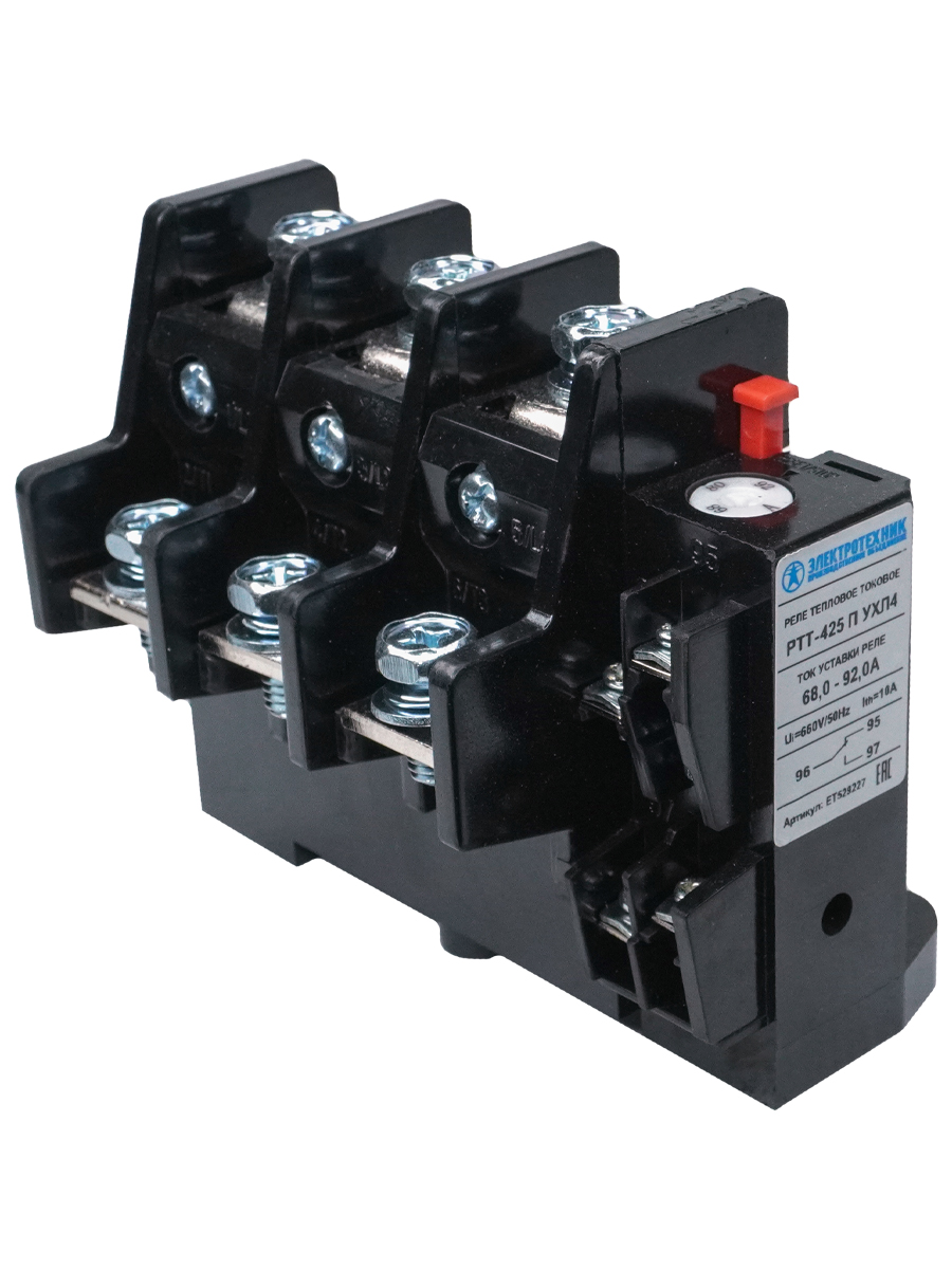 РТТ-425 П УХЛ4, 80А, 68,0 - 92,0А, 660В/50Гц,1з+1р,ручн.возврат,IP00 (д/ПМ12-100100-ЭК, CJ-40)  (ЭТ)