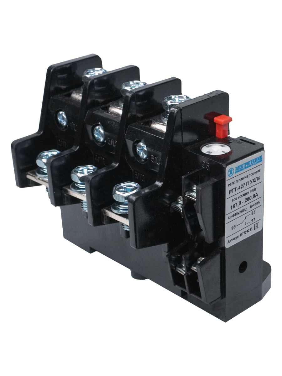 РТТ-427 П УХЛ4, 260А, 167,0-260,0А, 660В/50Гц,1з+1р,ручн.возврат,IP00 (д/ПМ12-250100-ЭК, CJ-40) (ЭТ)
