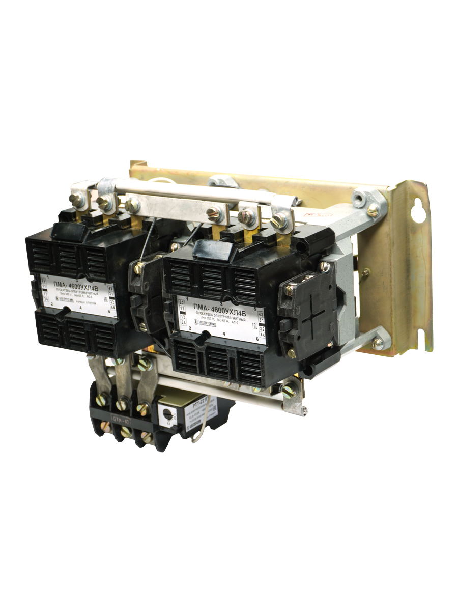 ПМА-4602 УХЛ4 В, 220В, 4з+4р, 63А, реверсивный, с реле РТТ-221П 42,5-57,5А, IP00  (ЭТ)