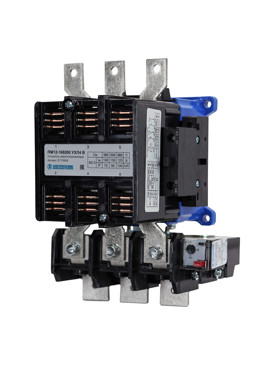 ПМ12-160200 УХЛ4 В, 220В, 2з+2р, 160А, нереверсивный, с реле 106-143А, IP00  (ЭТ)