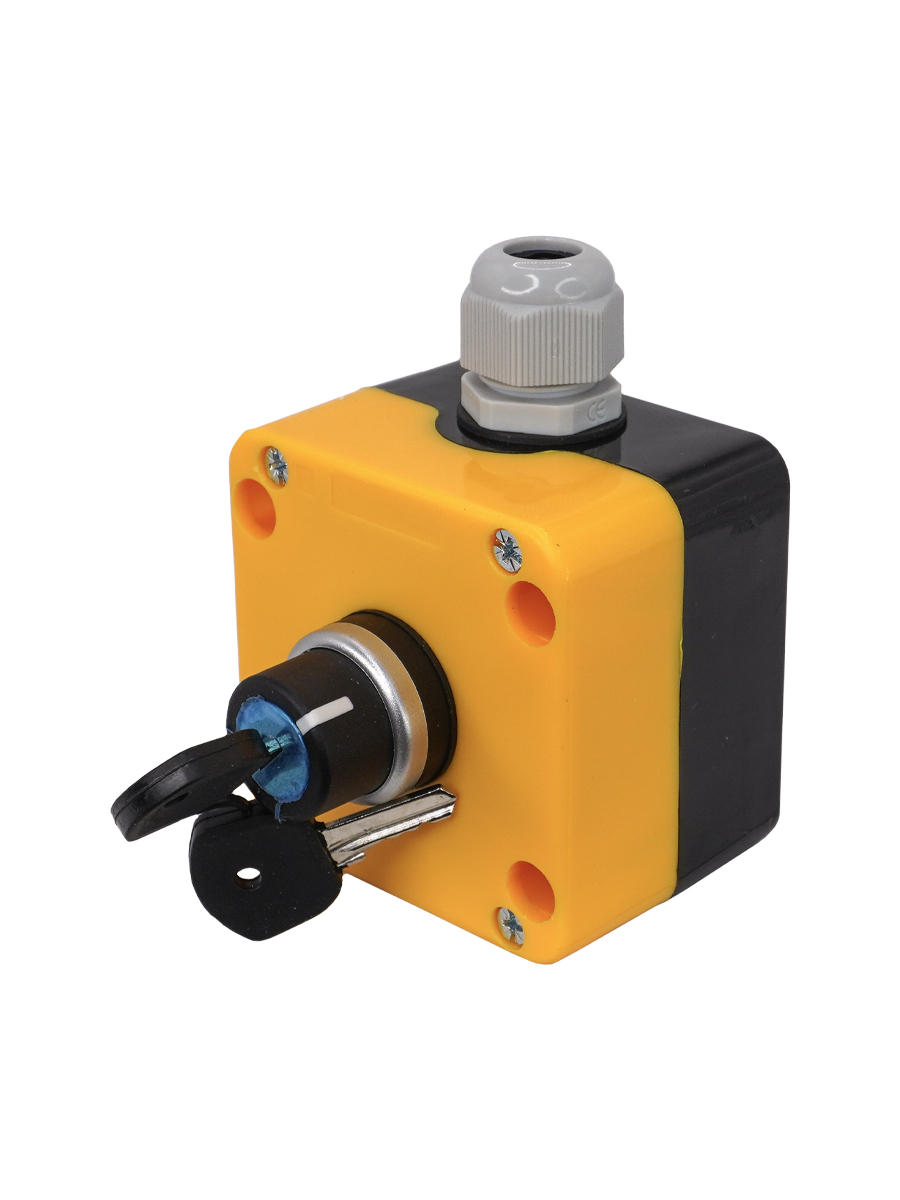 ПКУ22-1441-65У1, 1 переключатель на 2 положения с фиксацией с ключом (НО), IP65  (ЭТ)