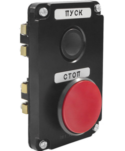 ПКЕ 122-2 У2, 10А, 660В, 2 элемента, чёрный цилиндр и красный гриб, в нишу, IP54  (ЭТ)